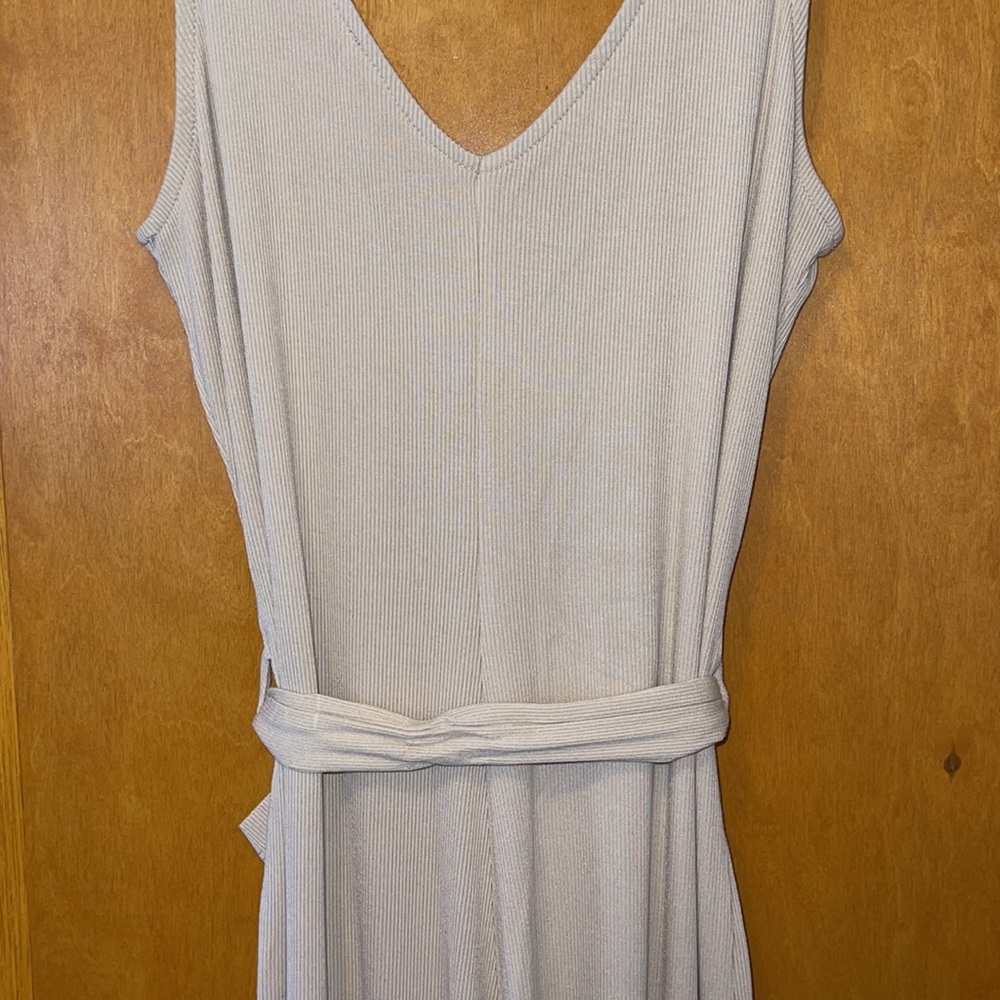 Beige Ribbed Pantsuit. Fashion Nova. Large. - Picture 7 of 15